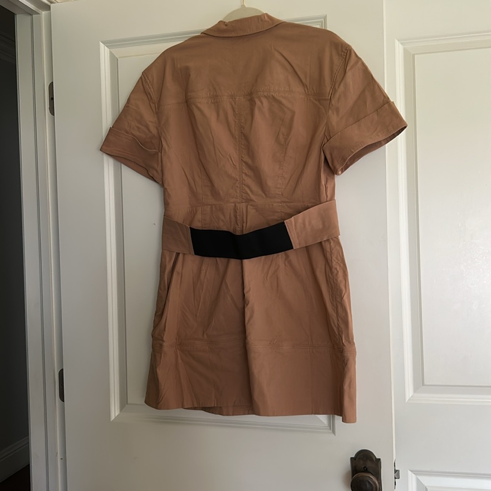 Maeve tan with black accents, Short Sleeve V-neck mini dress - size large - Picture 8 of 8